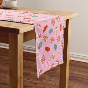Caminho De Mesa Pequeno Canetas de Natal - rosa