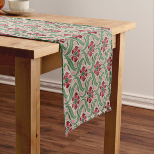 Caminho De Mesa Pequeno Cantor de Mesas Rosa de Flores Selvagens de 14" X 