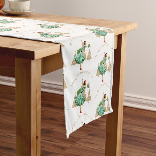 Caminho De Mesa Pequeno cartões de natal de dama de 1950 (No Local)