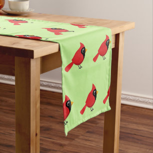 Caminho De Mesa Pequeno Cartoon Vermelho Bonito com Flores