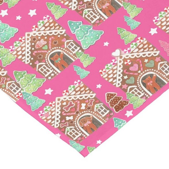 Caminho De Mesa Pequeno Casa de pão-de-gengibre com gato e cão (Criador carregado)