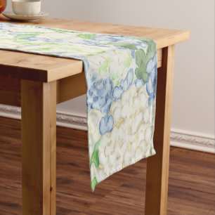 Caminho De Mesa Pequeno Casamento de Crest de Hydrangea Azul e Branco