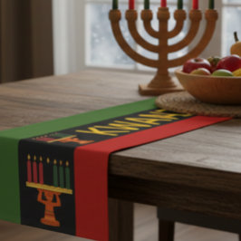 Caminho De Mesa Pequeno Celebração do Kwanzaa Listras Verticais Pan-Africa