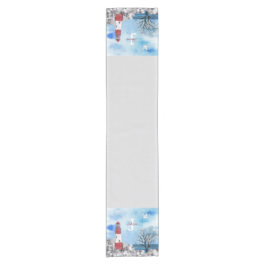 Caminho De Mesa Pequeno Cena de Aquarela do Farol Monograma