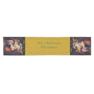 Caminho De Mesa Pequeno Cena Personalizada de Natal Vintage