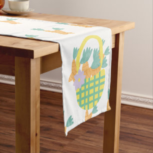 Caminho De Mesa Pequeno Cesta de Cenouras de Páscoa de Primavera com Padrã