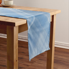 Caminho De Mesa Pequeno Céu Azul e Xadrez Branco