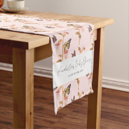 Caminho De Mesa Pequeno Chá de fraldas de Borboleta Rosa Moderno