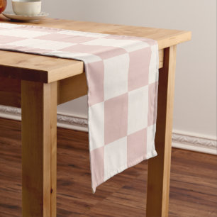 Caminho De Mesa Pequeno Check Pale Beige Checkered Pattern Board