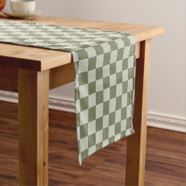 Caminho De Mesa Pequeno Checkerboard verde de sábado