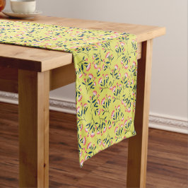 Caminho De Mesa Pequeno Cheerful Floral Pattern: Pink Flowers
