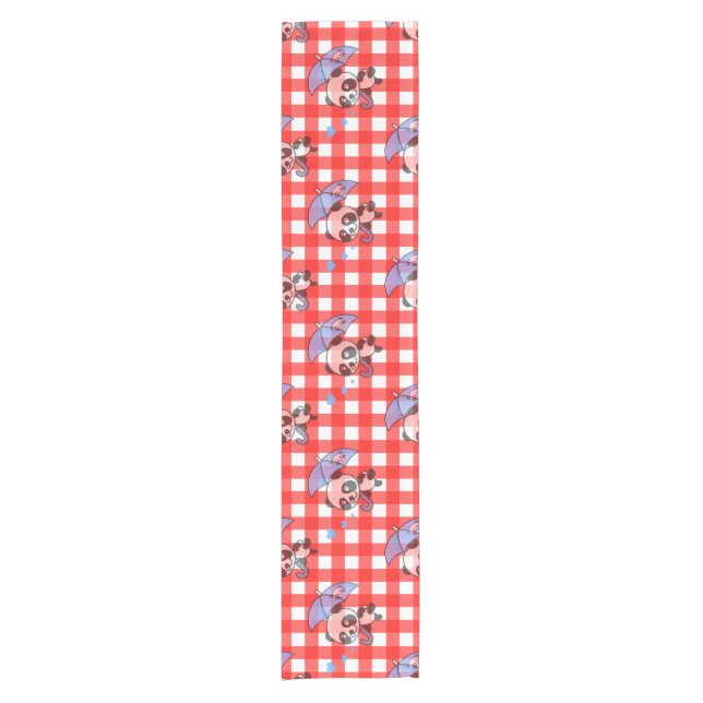 Caminho De Mesa Pequeno Cheque de Gingham Vermelho (Frente)