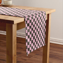 Caminho De Mesa Pequeno Cherry blossom checkered board pattern