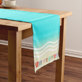 Caminho De Mesa Pequeno Chinelos de ondas de praia Blue Summer