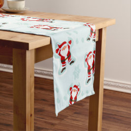 Caminho De Mesa Pequeno Christmas Elements Santa Claus Table Runner