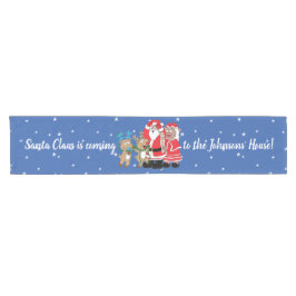 Caminho De Mesa Pequeno Christmas Santa Claus Darker Personalize 14 x 72
