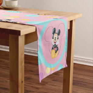 Caminho De Mesa Pequeno Chuva de Bebê Mickey Mouse Bolinhas Vermelhas