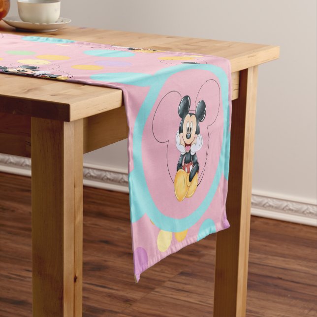 Caminho De Mesa Pequeno Chuva de Bebê Mickey Mouse Bolinhas Vermelhas (No Local)