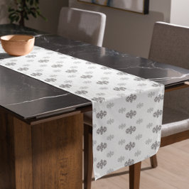 Caminho De Mesa Pequeno Cinza Flocos de Neve Curto Corredor de Mesa