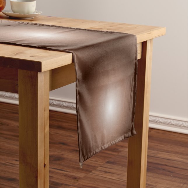 Caminho De Mesa Pequeno Círculo Geométrico 3D Escuro Mocha Mousse Branco (No Local)