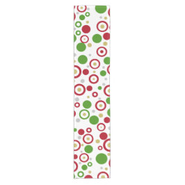 Caminho De Mesa Pequeno Círculos Geométricos Prata Verde Vermelha Dourada