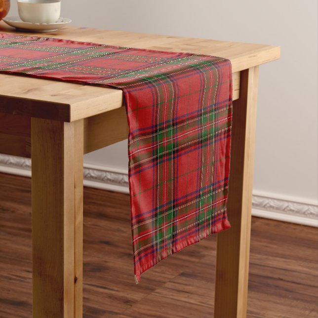Caminho De Mesa Pequeno Clan Stewart Royal Scottish Tartan Xadrez Patterno (No Local)