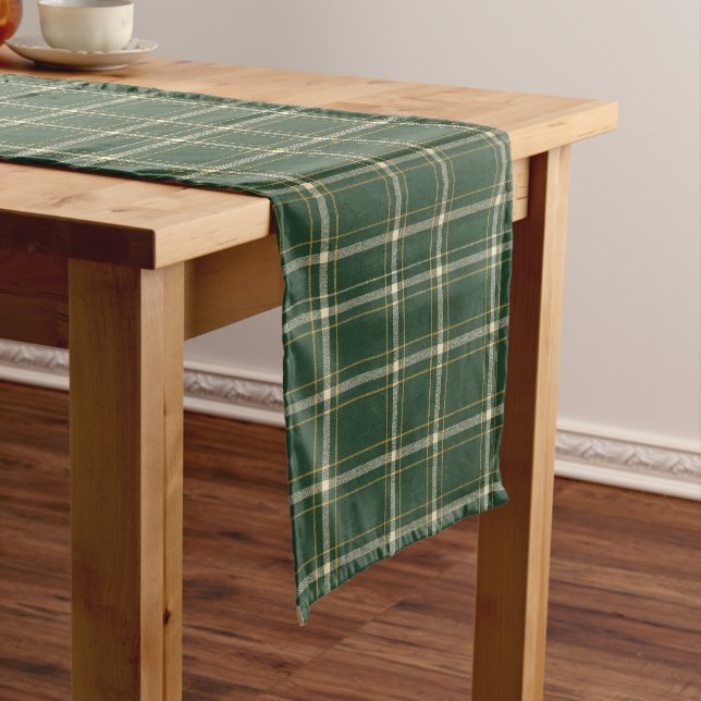 Caminho De Mesa Pequeno Classic Green Plaid Christmas (No Local)