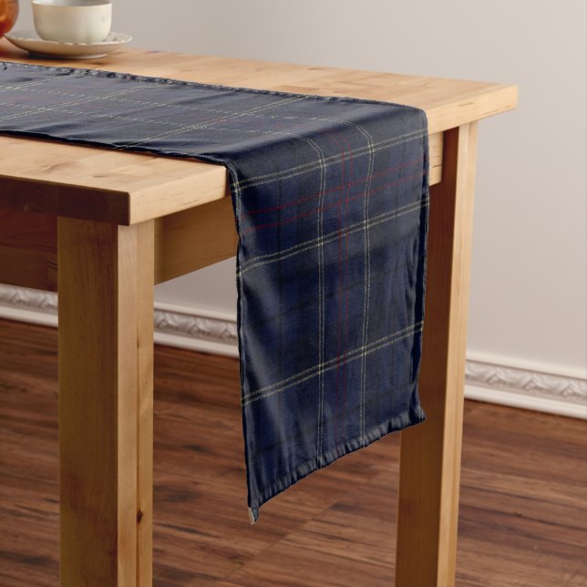 Caminho De Mesa Pequeno Classic Navy Blue Plaid Christmas (No Local)