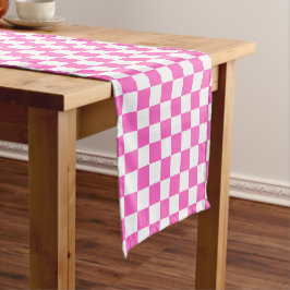 Caminho De Mesa Pequeno Classic visual pink checkerboard 