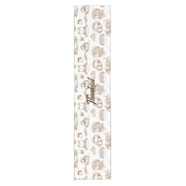 Caminho De Mesa Pequeno Clássico Vintage Ação de Graças Russo Minimalista