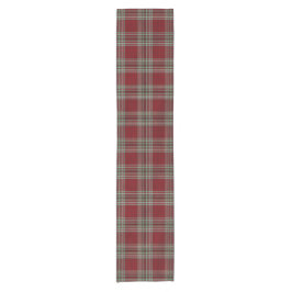 Caminho De Mesa Pequeno Classy Vintage Red Green Textured Tartan Plaid 