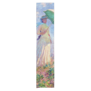 Caminho De Mesa Pequeno Claude Monet - Mulher com Parasol virada para a di