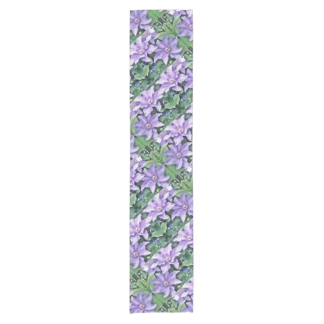 Caminho De Mesa Pequeno Clematis Roxo (Frente)