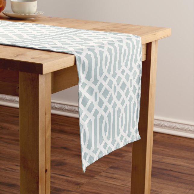 Caminho De Mesa Pequeno Cloud Blue Trellis (No Local)