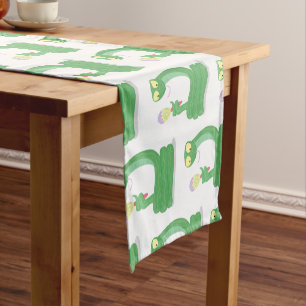 Caminho De Mesa Pequeno Cobra verde engraçado com desenhos de maraca