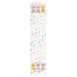 Caminho De Mesa Pequeno Coelhinhos de Páscoa de Bolinhas felz pascoa