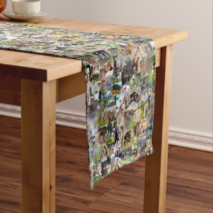Caminho De Mesa Pequeno Colagem de Fotografias de Cães, Tablecloth