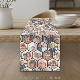 Caminho De Mesa Pequeno Colagem de Fotos em Forma de Favo de Mel com 12 Fo