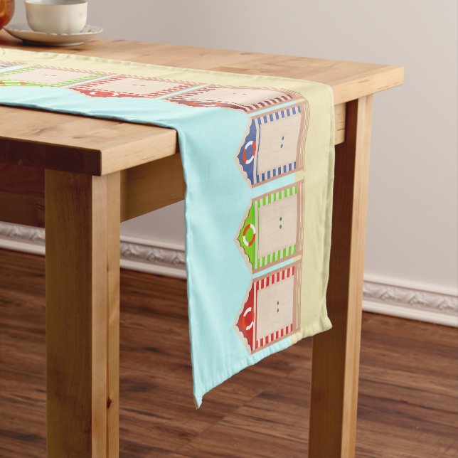 Caminho De Mesa Pequeno Colorful Beach Huts Summer (No Local)