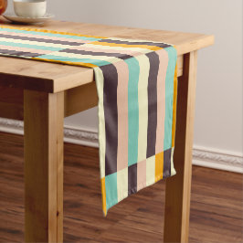 Caminho De Mesa Pequeno Colorful geometric pattern with vertical stripes 