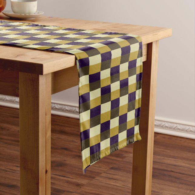 Caminho De Mesa Pequeno Combinação de Cores Castanho Dourado (No Local)