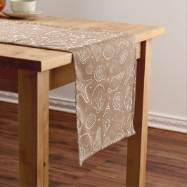 Caminho De Mesa Pequeno Concha Marinha Costeira Náutica Boho Praia Neutro