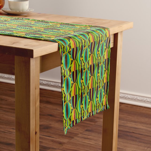 Caminho De Mesa Pequeno Conchas Africanas Geométricas (No Local)