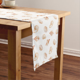 Caminho De Mesa Pequeno Conchas Costeiras Marinhas Tema Náutico
