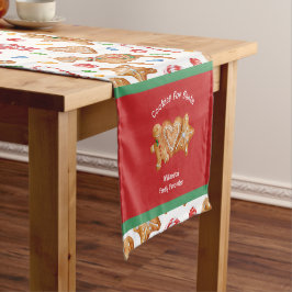 Caminho De Mesa Pequeno Cookies de Natal para Papais noeis Brancos