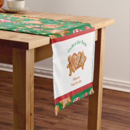 Caminho De Mesa Pequeno Cookies de Natal para Papais noeis Verdes