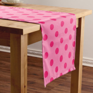 Caminho De Mesa Pequeno Cor-de-rosa quente no Design de padrão Bolinhas co