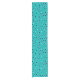 Caminho De Mesa Pequeno Corações Pequenos, Roxo, Azul Turquesa, Azul sobre