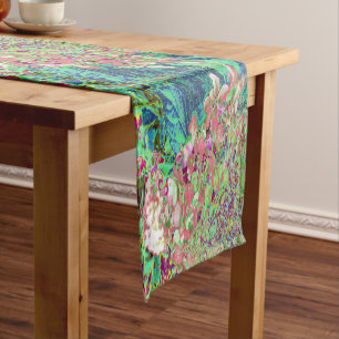 Caminho De Mesa Pequeno Coral Elegante e Chartreuse Limelight Hydrangea