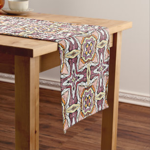 Caminho De Mesa Pequeno Coral Laranja Vermelho Mauve Rosa Rosa Violeta Art